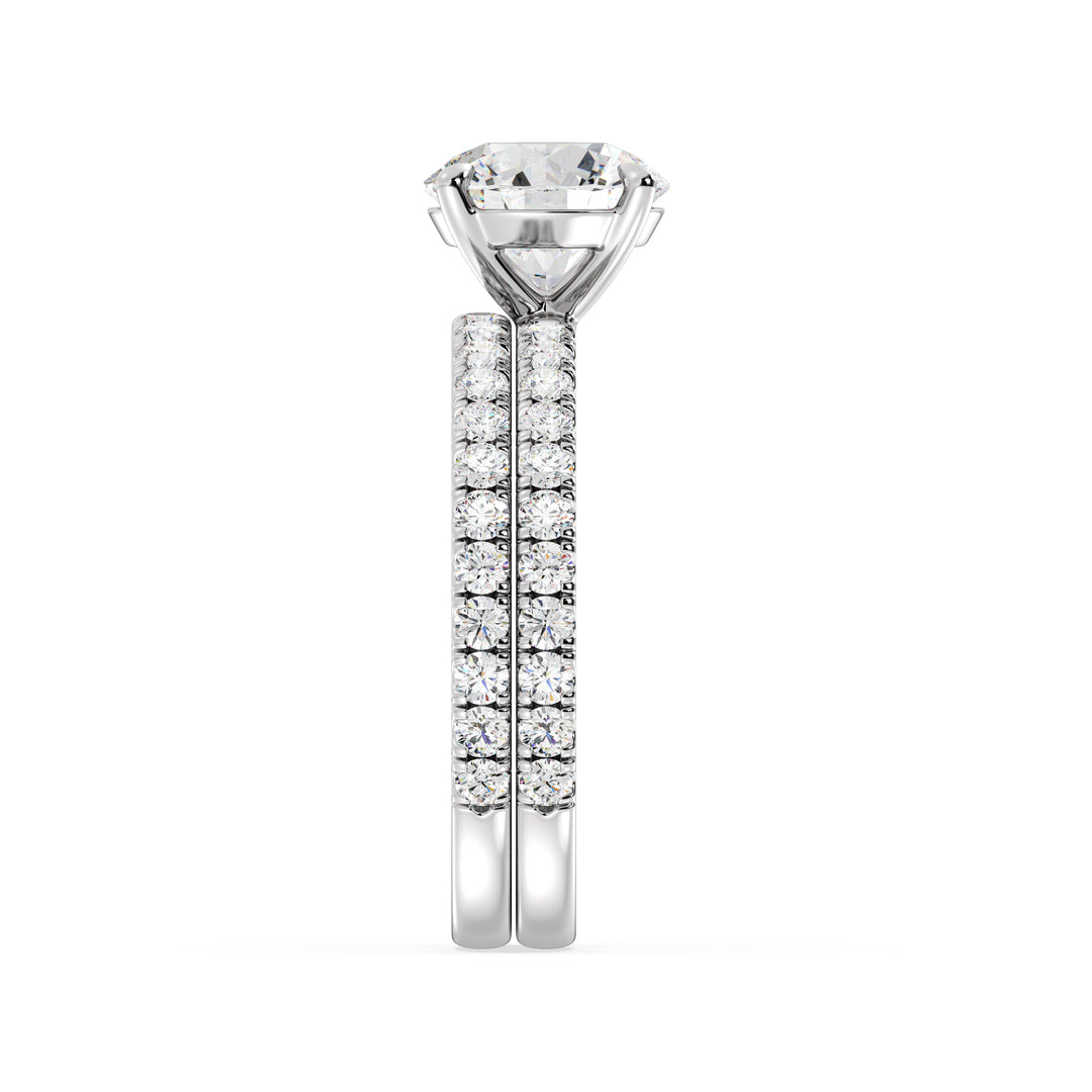 Round Engagement Ring with Wedding Band