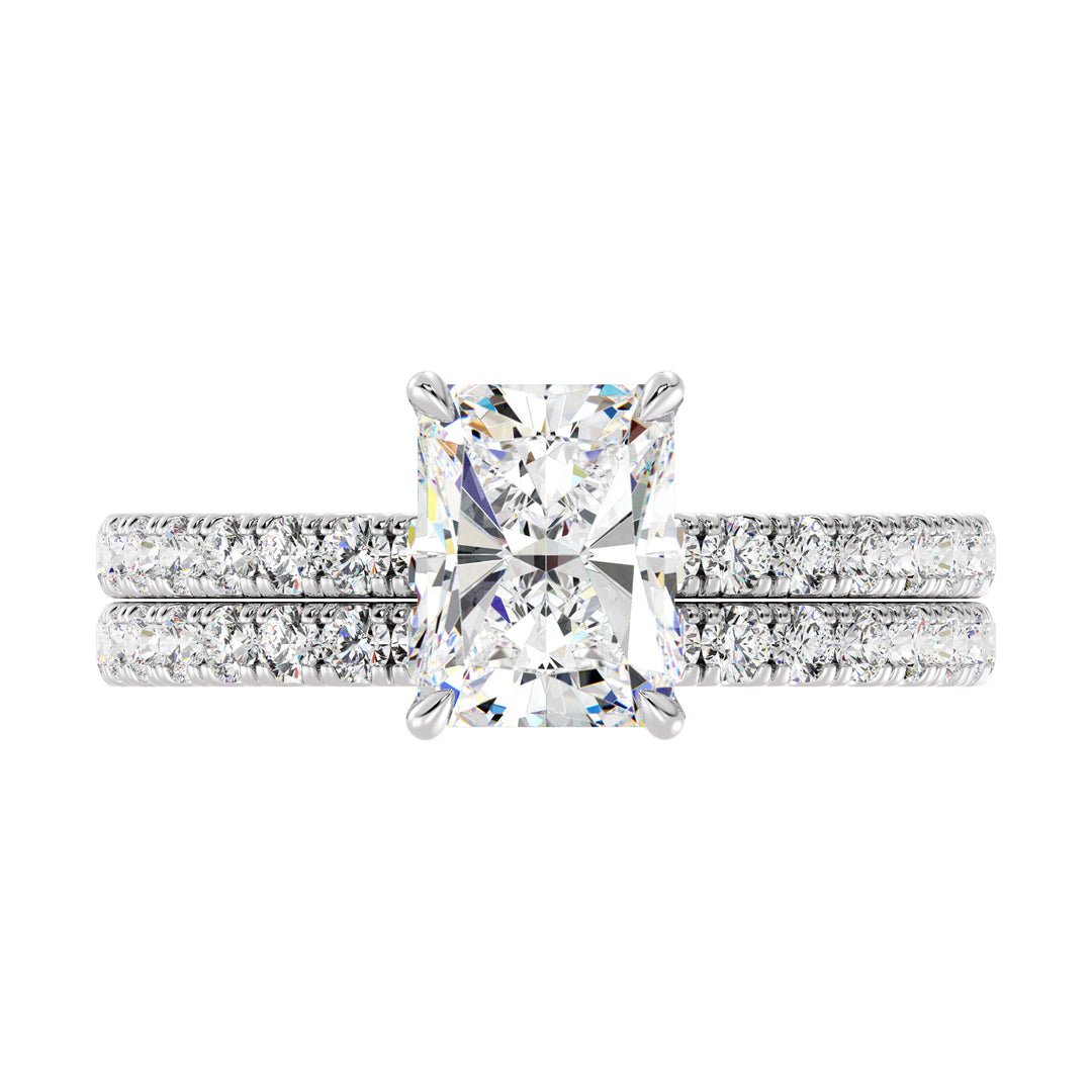 Radiant Engagement Ring with Wedding Band