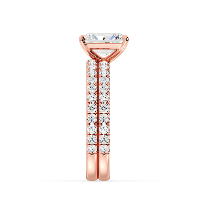 Radiant Engagement Ring with Wedding Band