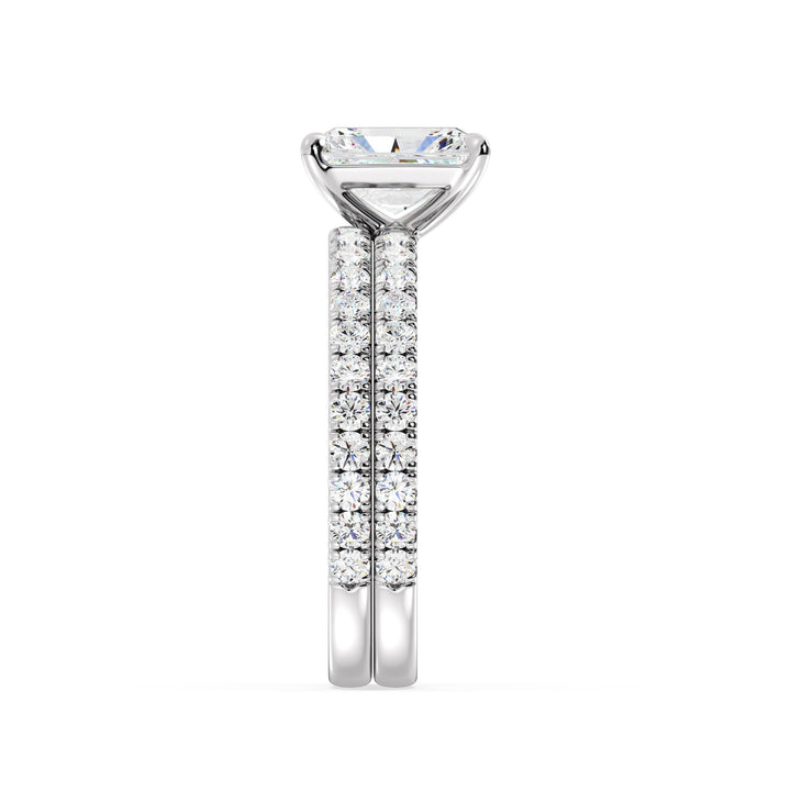 Radiant Engagement Ring with Wedding Band