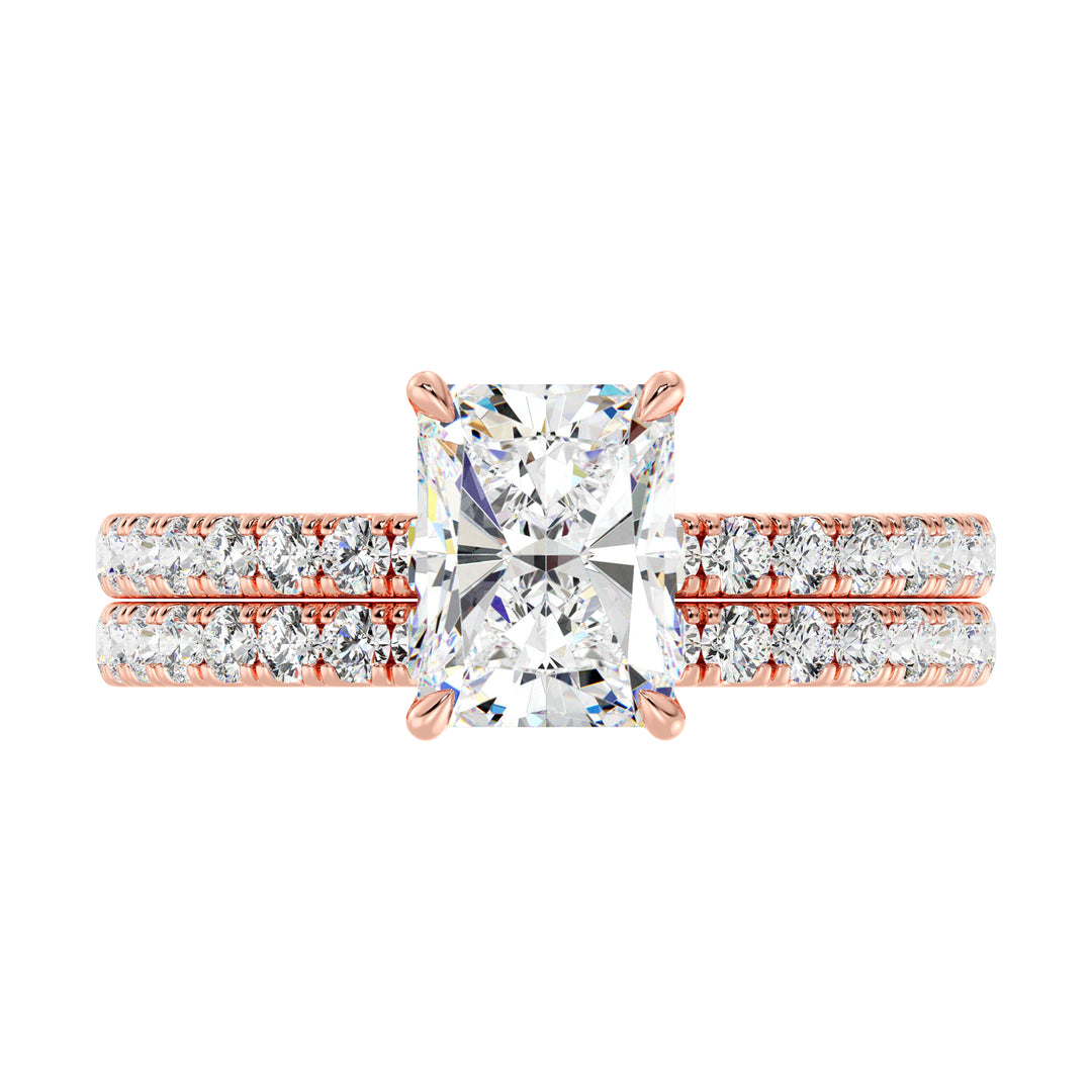 Radiant Engagement Ring with Wedding Band