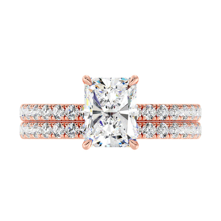 Radiant Engagement Ring with Wedding Band