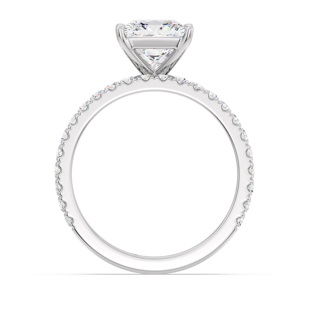 Princess Engagement Ring with Wedding Band