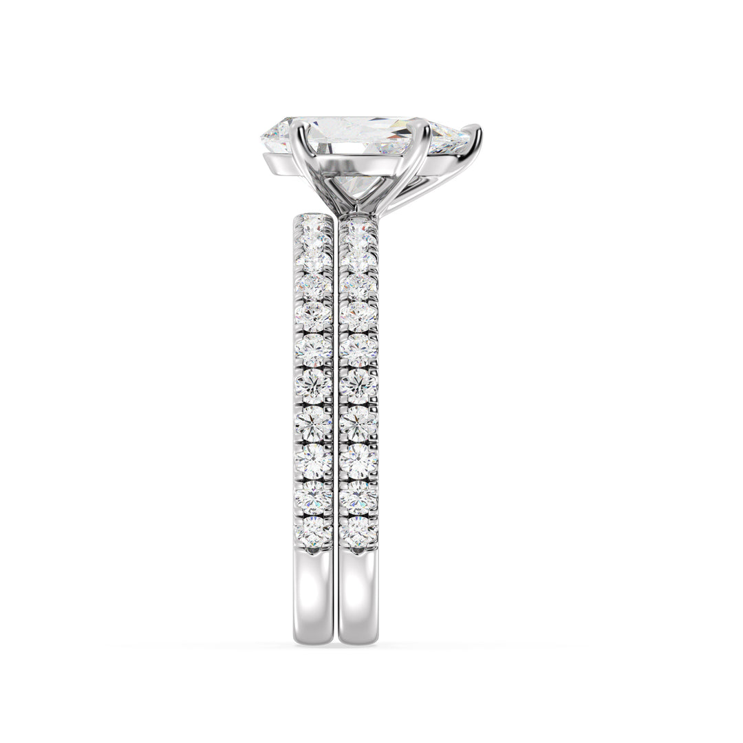 Pear Engagement Ring with Wedding Band