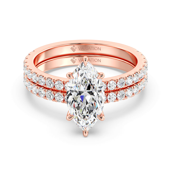 Marquise Engagement Ring with Wedding Band