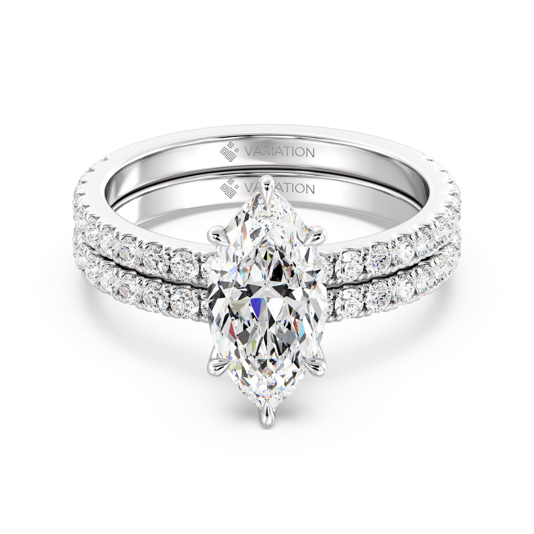 Marquise Engagement Ring with Wedding Band
