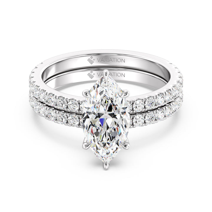 Marquise Engagement Ring with Wedding Band