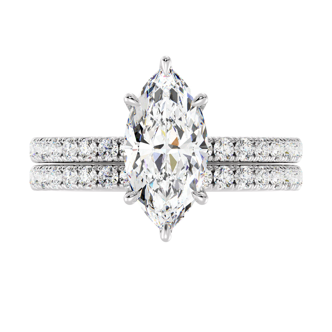 Marquise Engagement Ring with Wedding Band