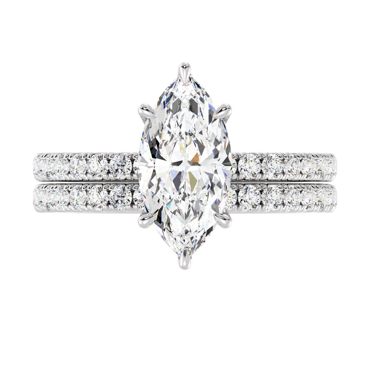 Marquise Engagement Ring with Wedding Band