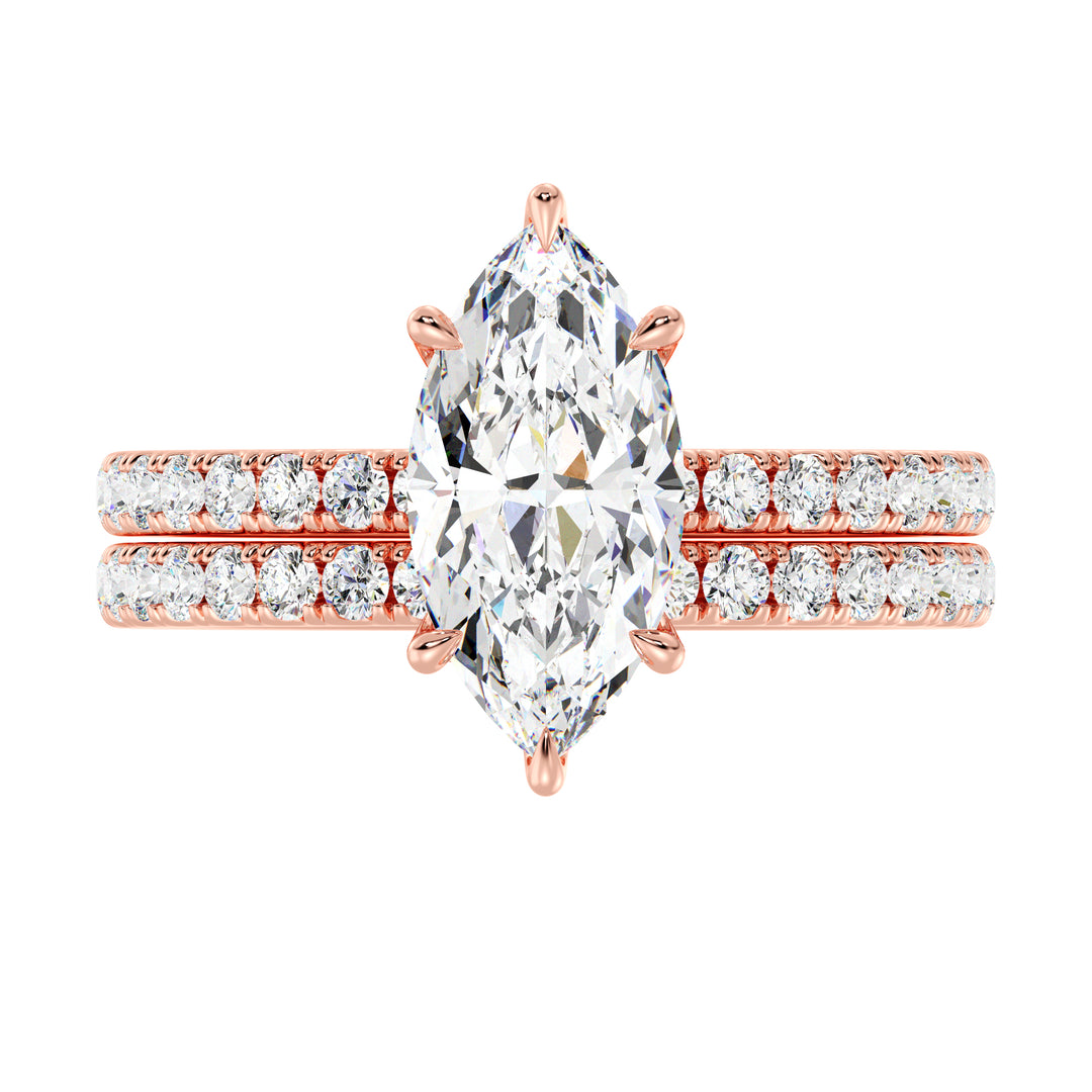 Marquise Engagement Ring with Wedding Band