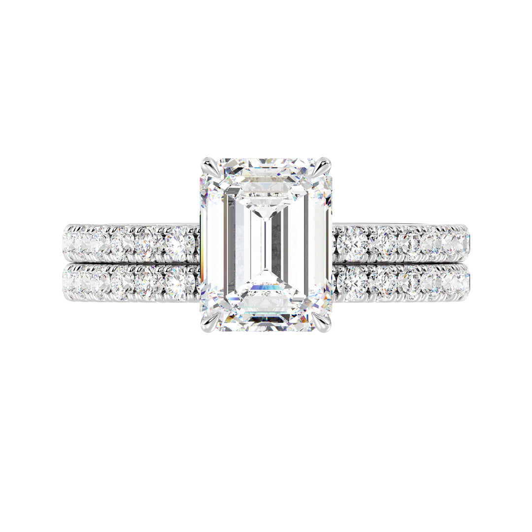 Emerald Cut Engagement Ring with Wedding Band