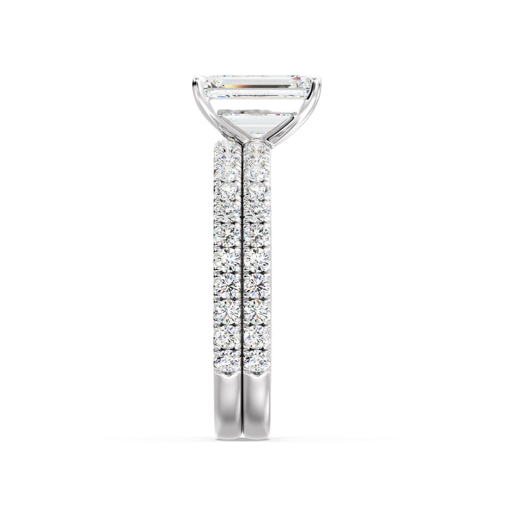 Emerald Cut Engagement Ring with Wedding Band