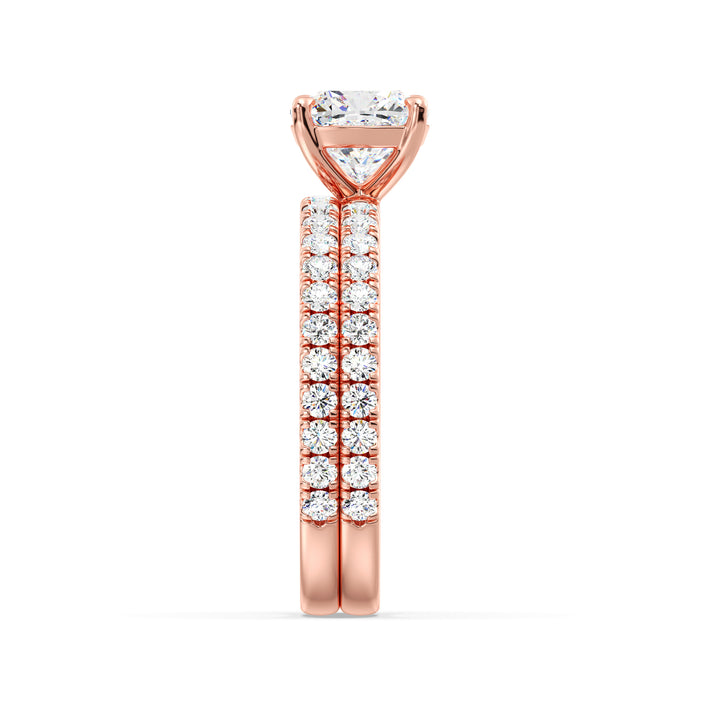 Cushion Cut Engagement Ring with Wedding Band