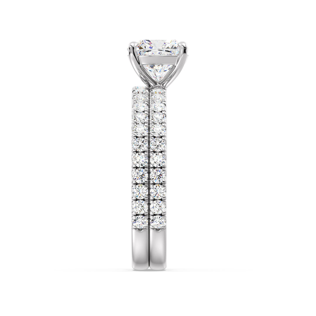 Cushion Cut Engagement Ring with Wedding Band
