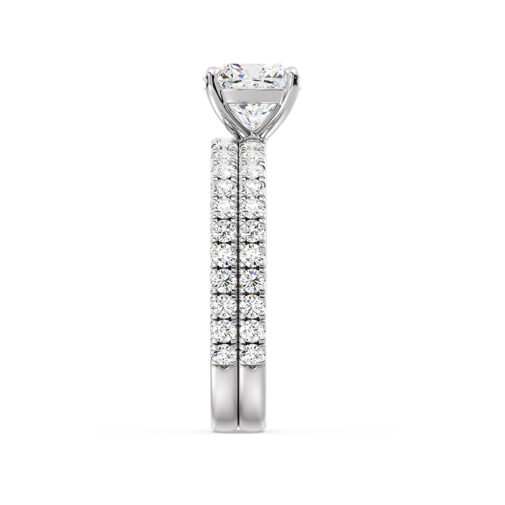 Cushion Cut Engagement Ring with Wedding Band