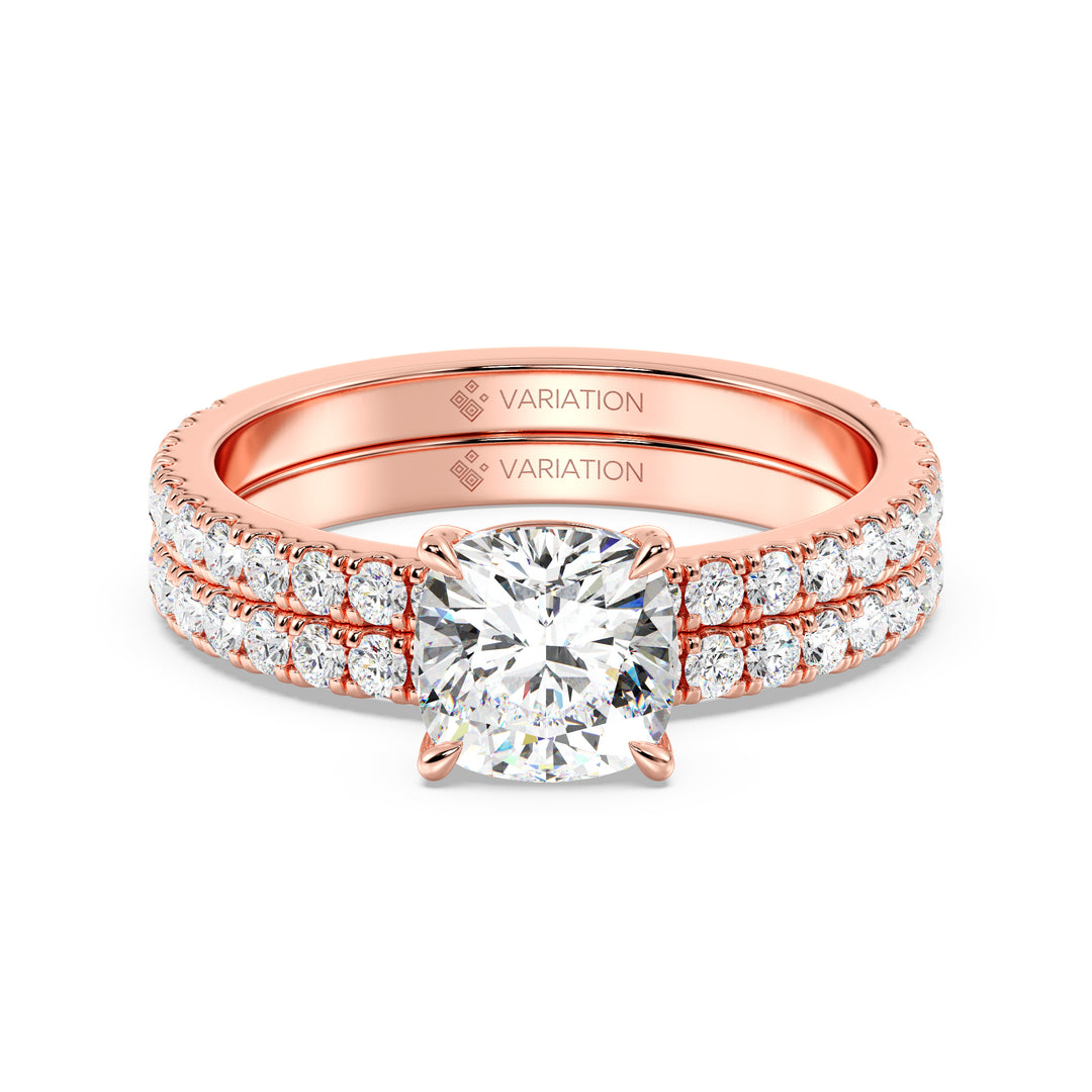 Cushion Cut Engagement Ring with Wedding Band