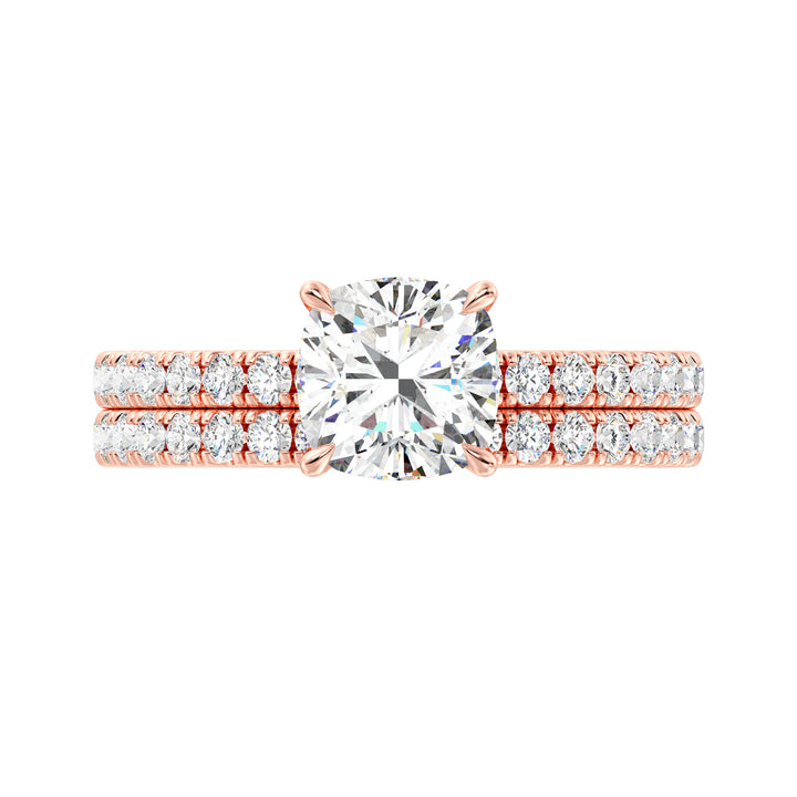 Cushion Cut Engagement Ring with Wedding Band
