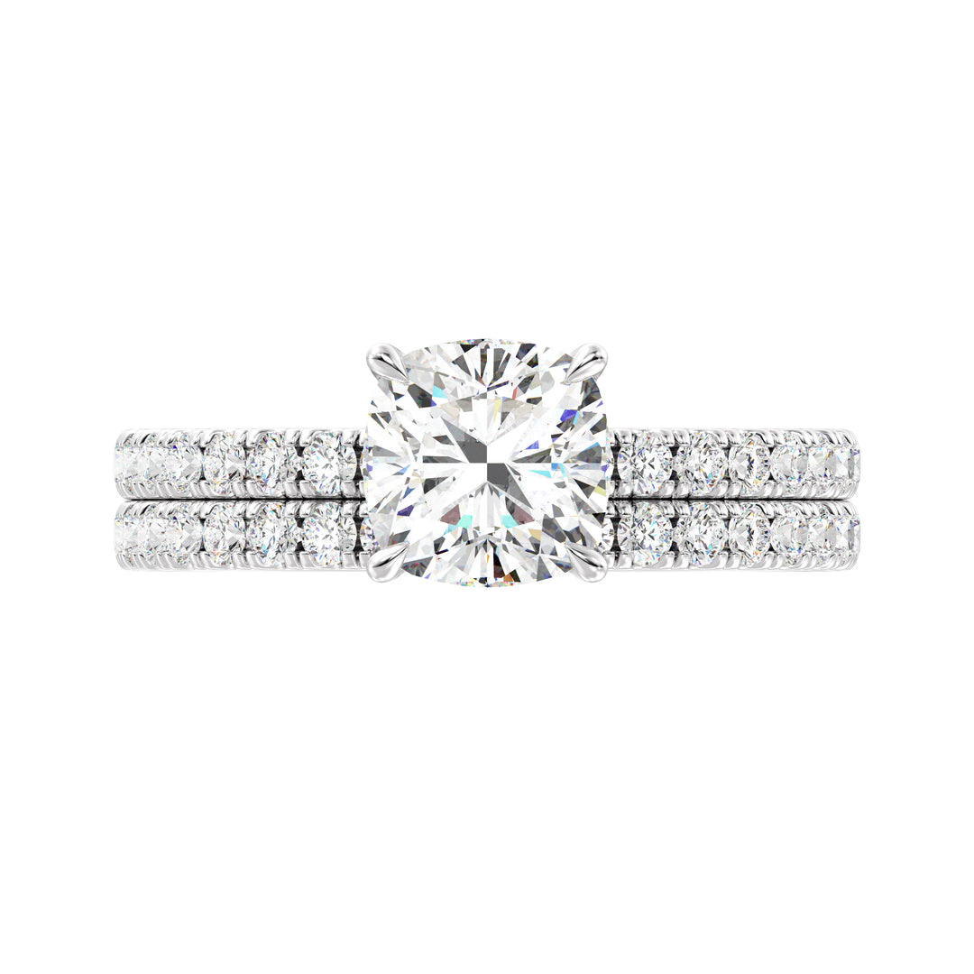 Cushion Cut Engagement Ring with Wedding Band