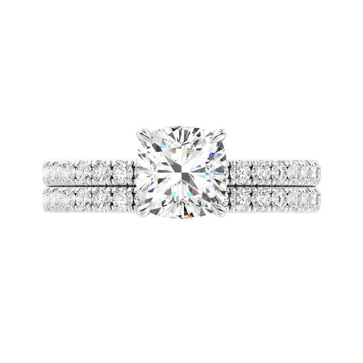 Cushion Cut Engagement Ring with Wedding Band