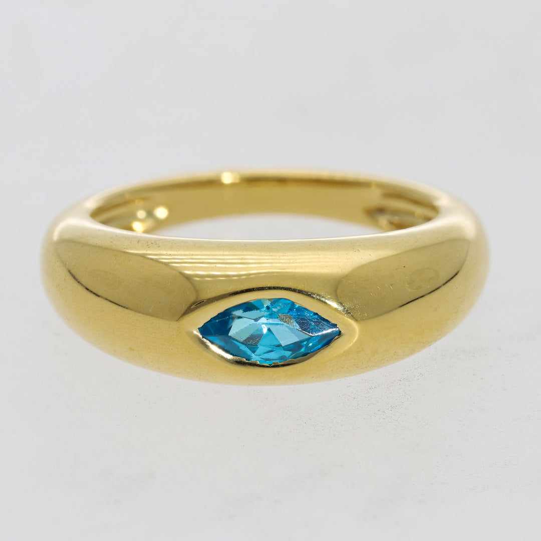 GOLD VERMEIL BLUE TOPAZ ELEGANCE: Exquisite Ring