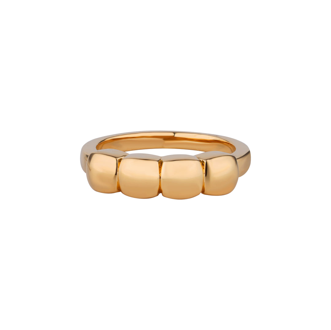 Klobiger Ring aus vergoldetem Vermeil mit Zirkonia