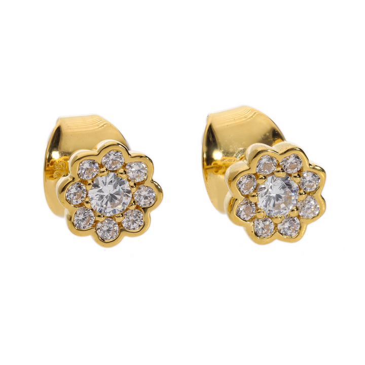 GOLD VERMEIL AND CZ STUD EARRINGS