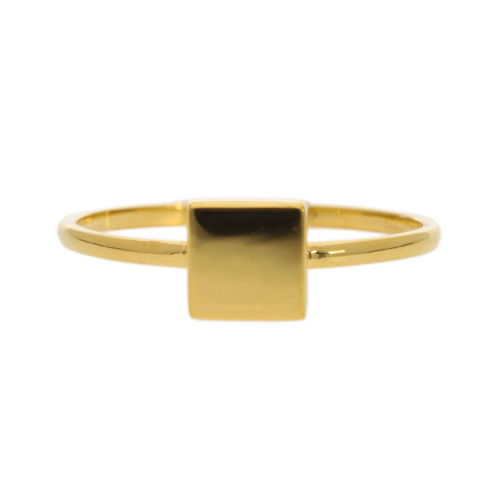 Gold Vermeil Solid Square Signet Ring