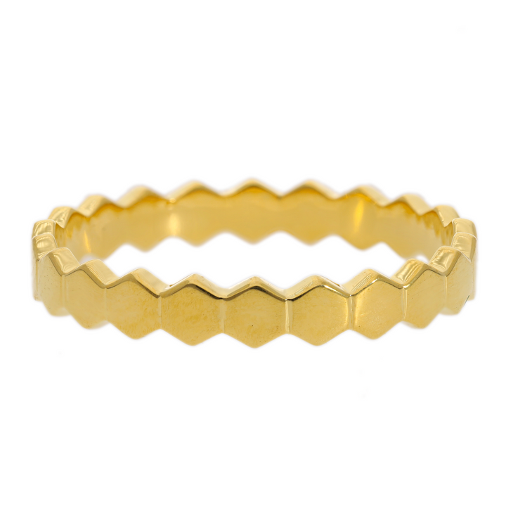 Gold Vermeil Contemporary Hexagon Eternity Ring