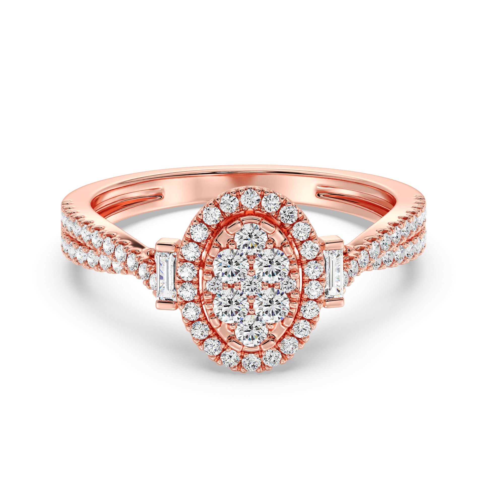 STUNNING 3.02 CTTW ROSE GOLD DIAMOND ENGAGEMENT RING SIZE selling 6