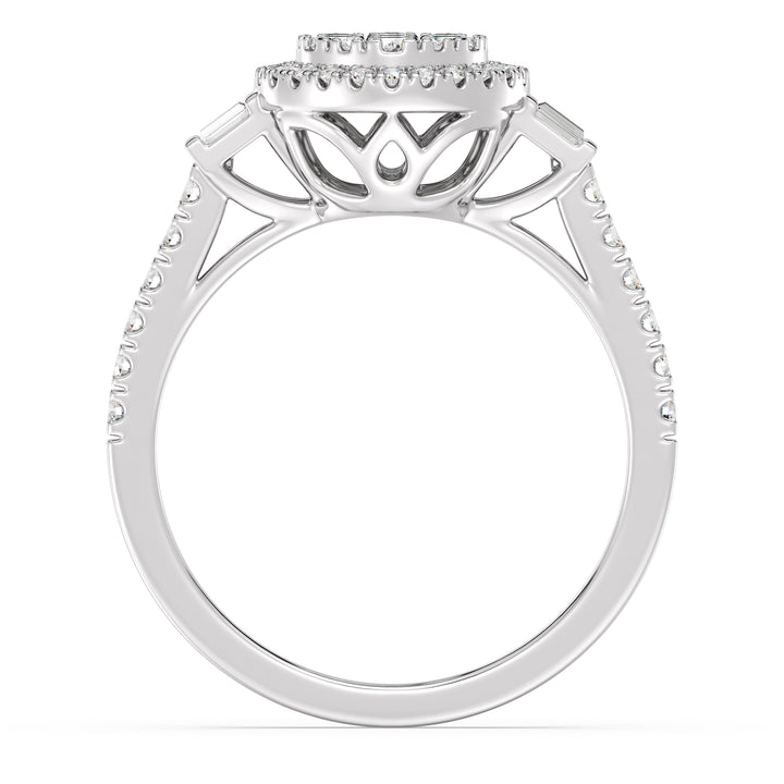 Bague de fiançailles en or 18 carats avec diamants ronds cultivés en laboratoire de 0,74 ct