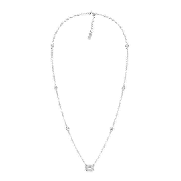 White Gold Necklace with Emerald-Cut Lab-Grown Diamonds