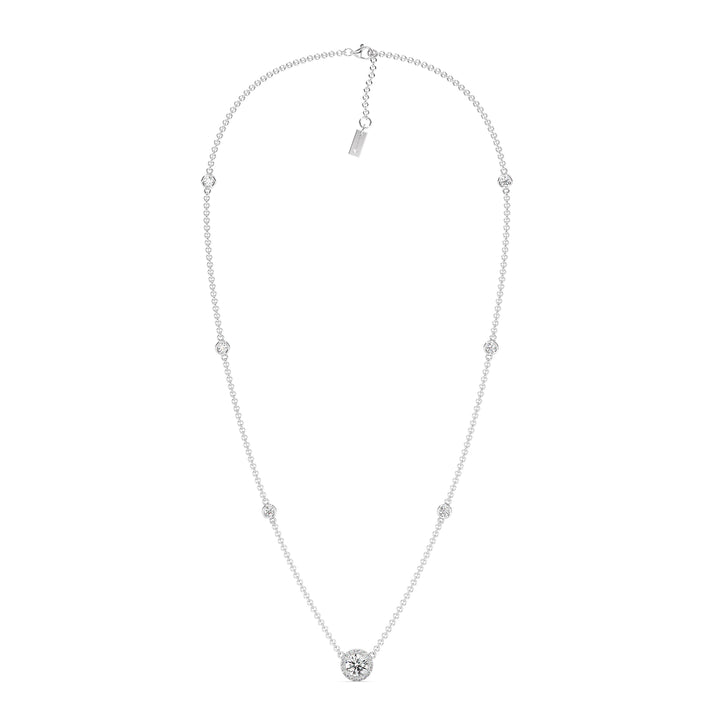 White Gold Necklace with Round-Cut Lab-Grown Diamonds