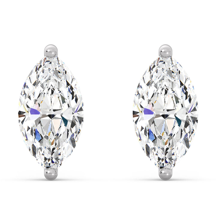 White gold marquise cut lab grown diamond stud earrings with refined sparkle, 0.20–4.00 CTTW