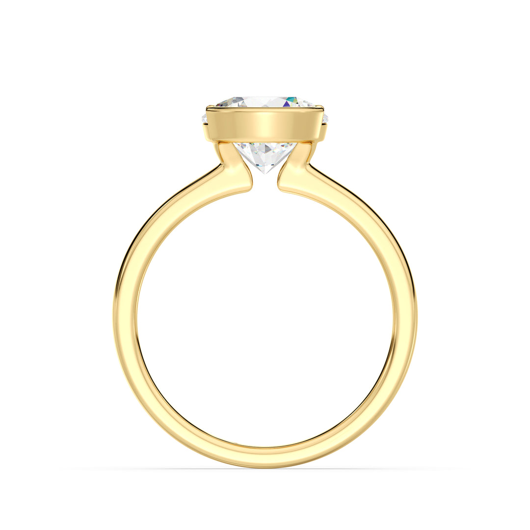 Asscher Cut Lab Grown Diamond Ring with Modern Bezel Setting in Yellow Gold