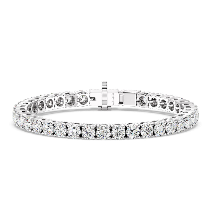 Elegant Round Lab-Grown Diamond Tennis Bracelet in 18K White Gold