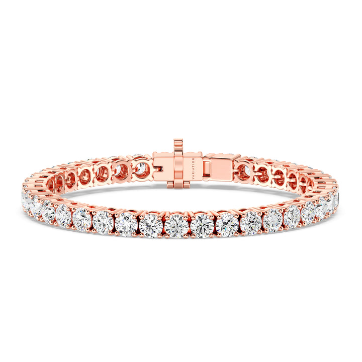 Elegant Round Lab-Grown Diamond Tennis Bracelet in 18K Rose Gold