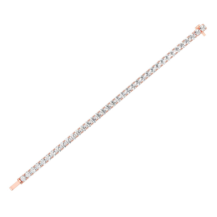 Round Lab-Grown Diamond Tennis Bracelet in 18K Rose Gold Setting