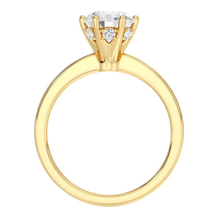 Classic Hidden Halo Solitaire Diamond Ring in 18K Yellow Gold
