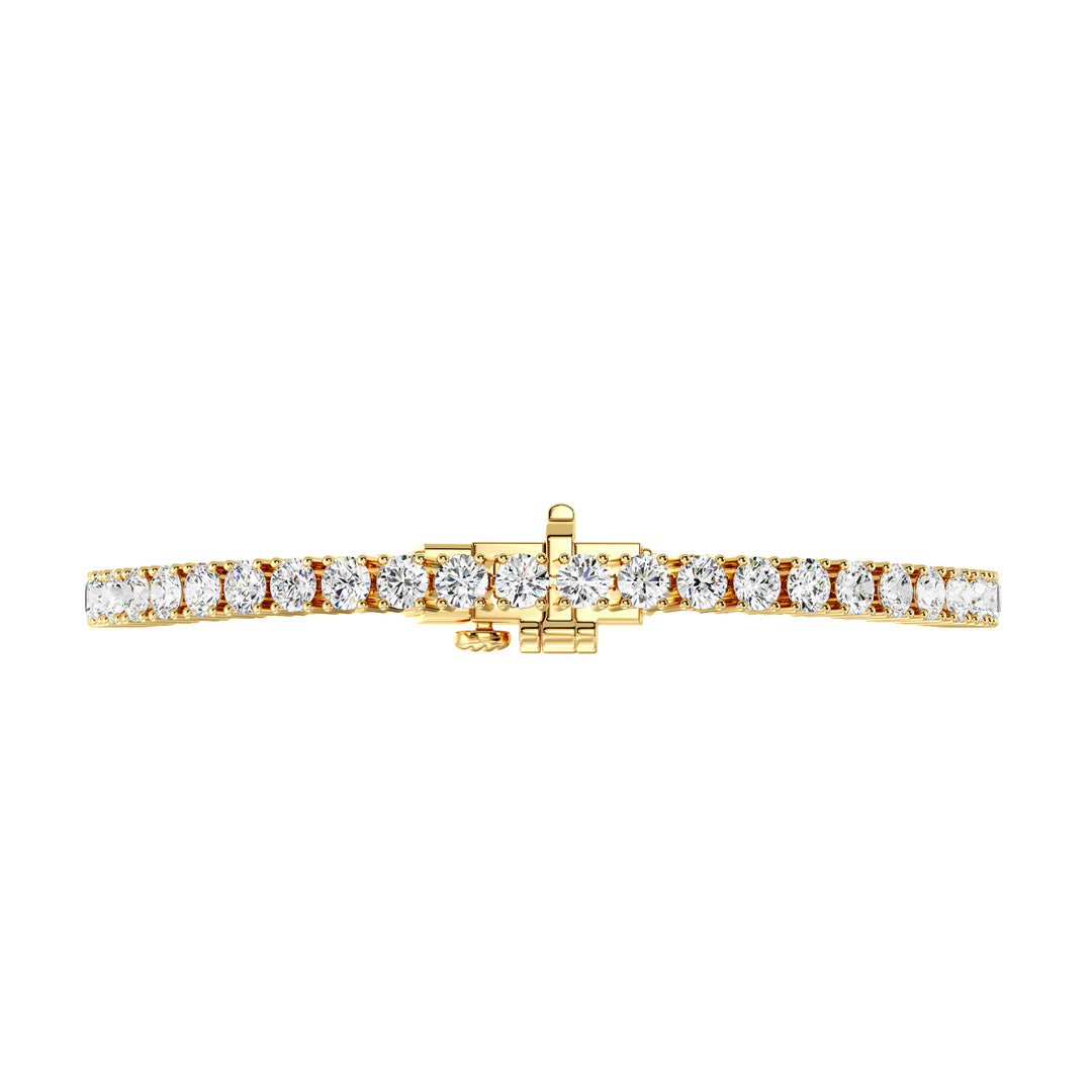 Classic Round Brilliant Diamond Tennis Bracelet with 45 Diamonds in Yellow Gold