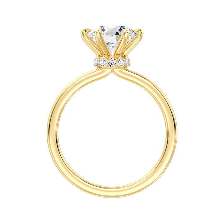 Classic Round Cut Lab Grown Diamond Prong Set Ring in Yellow Gold