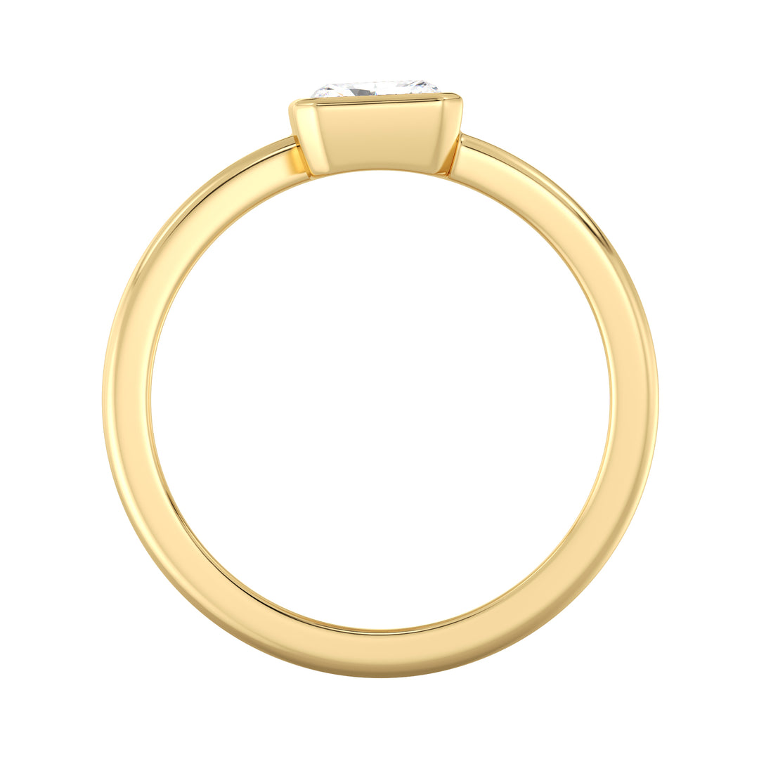 Contemporary Radiant Diamond Spiral Statement Ring in Yellow Gold