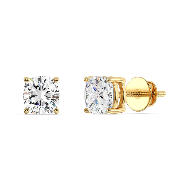 cushion-cut-lab-grown-diamond-stud-earrings-yellow-gold