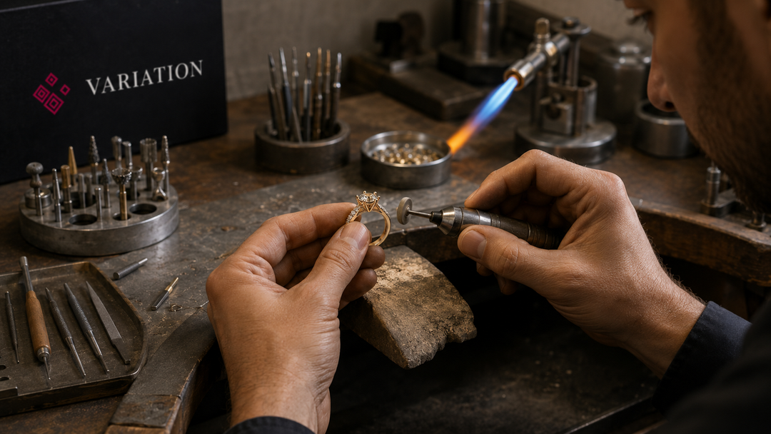 Crafting and production of custom lab grown diamond jewellery at Variation
