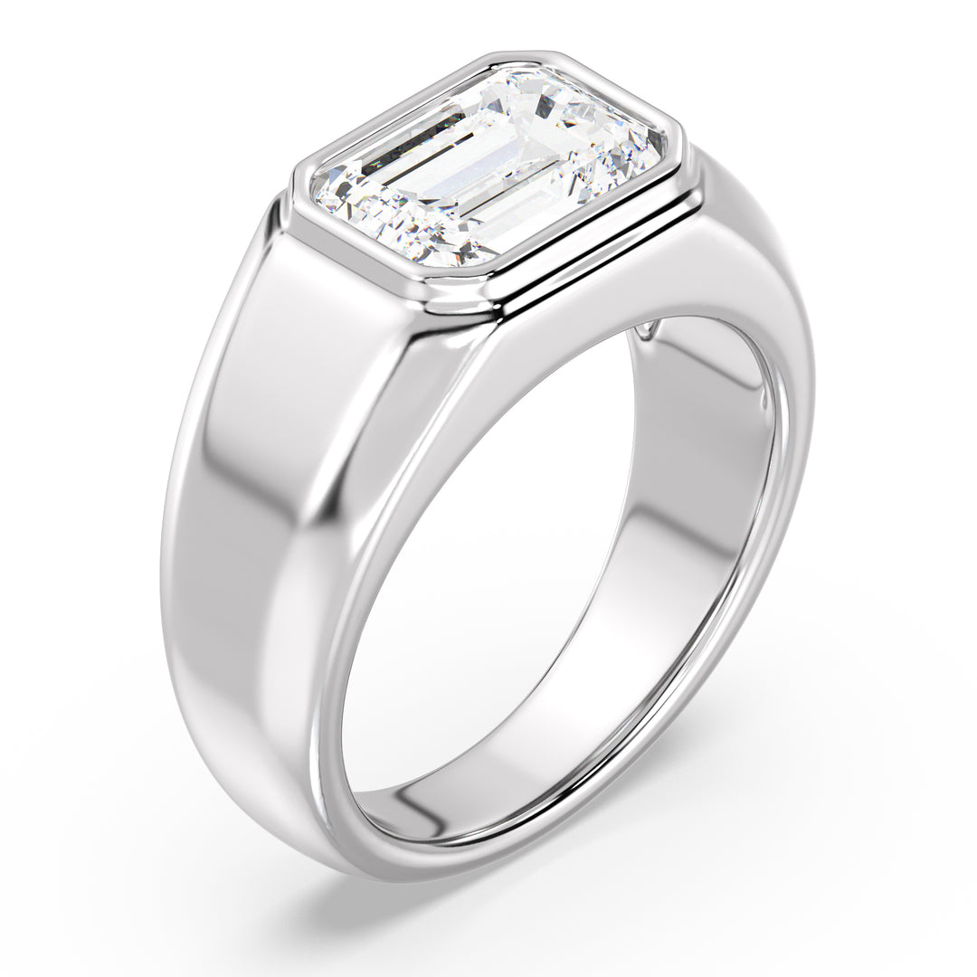 Emerald cut lab grown diamond men&