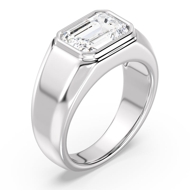 Emerald cut lab grown diamond men&