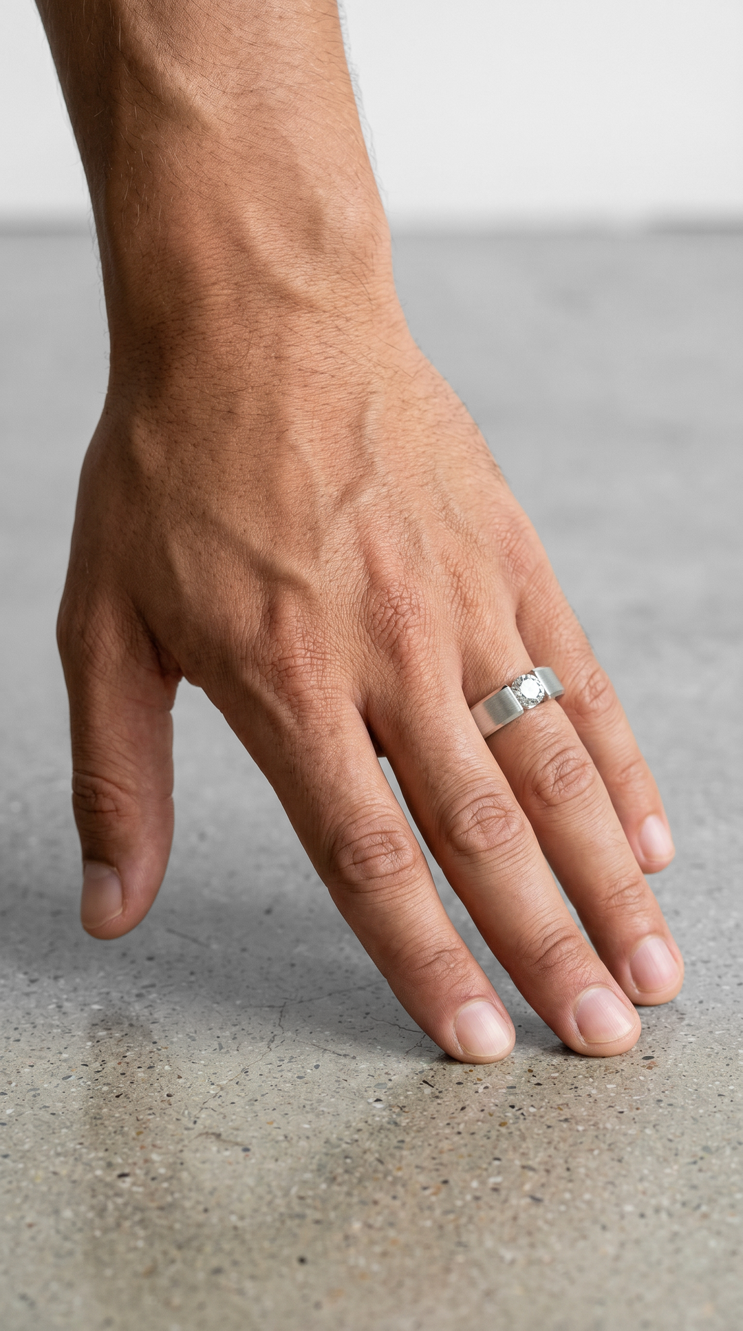 Floating Round Brilliant Lab Grown Diamond Platinum Solitaire Ring with Open Gallery Design
