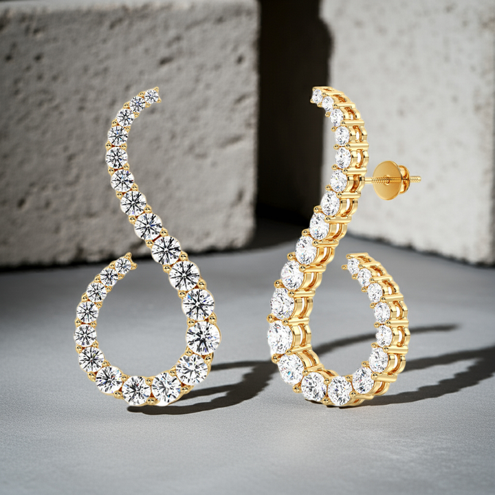 S Curve Stud Earrings
