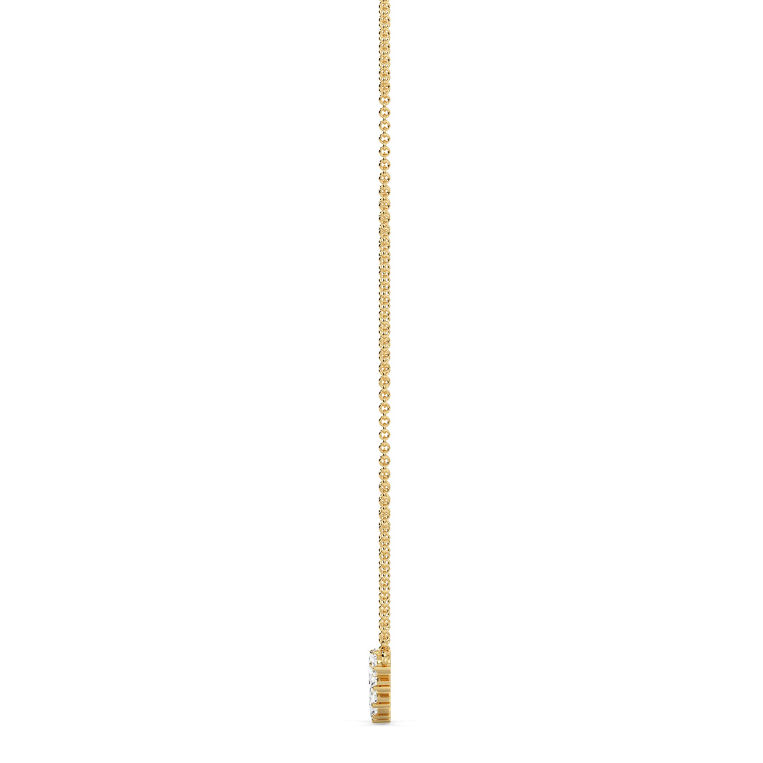 3.07 Carat Graduated Pear Cut Lab Grown Diamond Necklace in 18K Yellow Gold