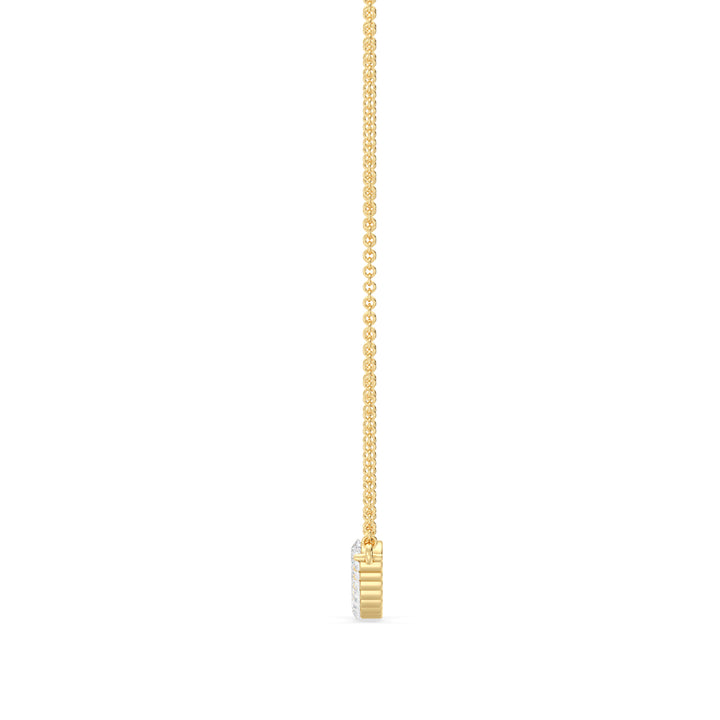 Graduated Round Cut Lab Grown Diamond Asymmetric Necklace in 18K Yellow Gold