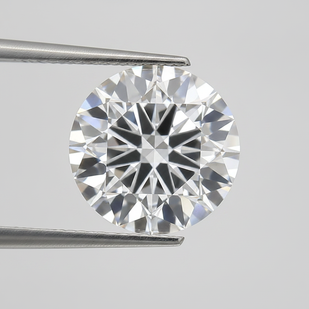 IGI Certified 9.01 Ct F Color VS2 Round CVD Diamond with 13.40mm Spread
